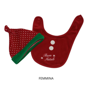 CHRISTMAS SET FOR NEWBORNS HAT + BIB CHRISTMAS S114/1 - S114/4 SOMMARUGA 